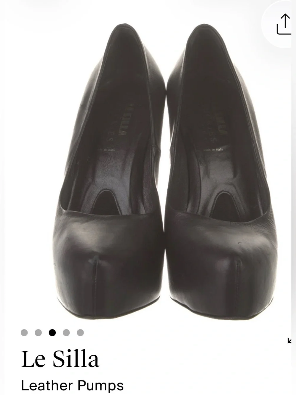 Le Silla Black Leather Platform Stiletto Pumps Size 37.5 / US 7.5 Made in Italy